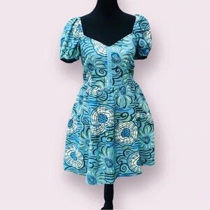 NWT House of Harlow 1960 Blue Floral Mini Dress
